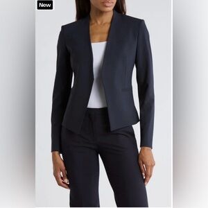 Theory Open Front Blazer Wool Black Size 12